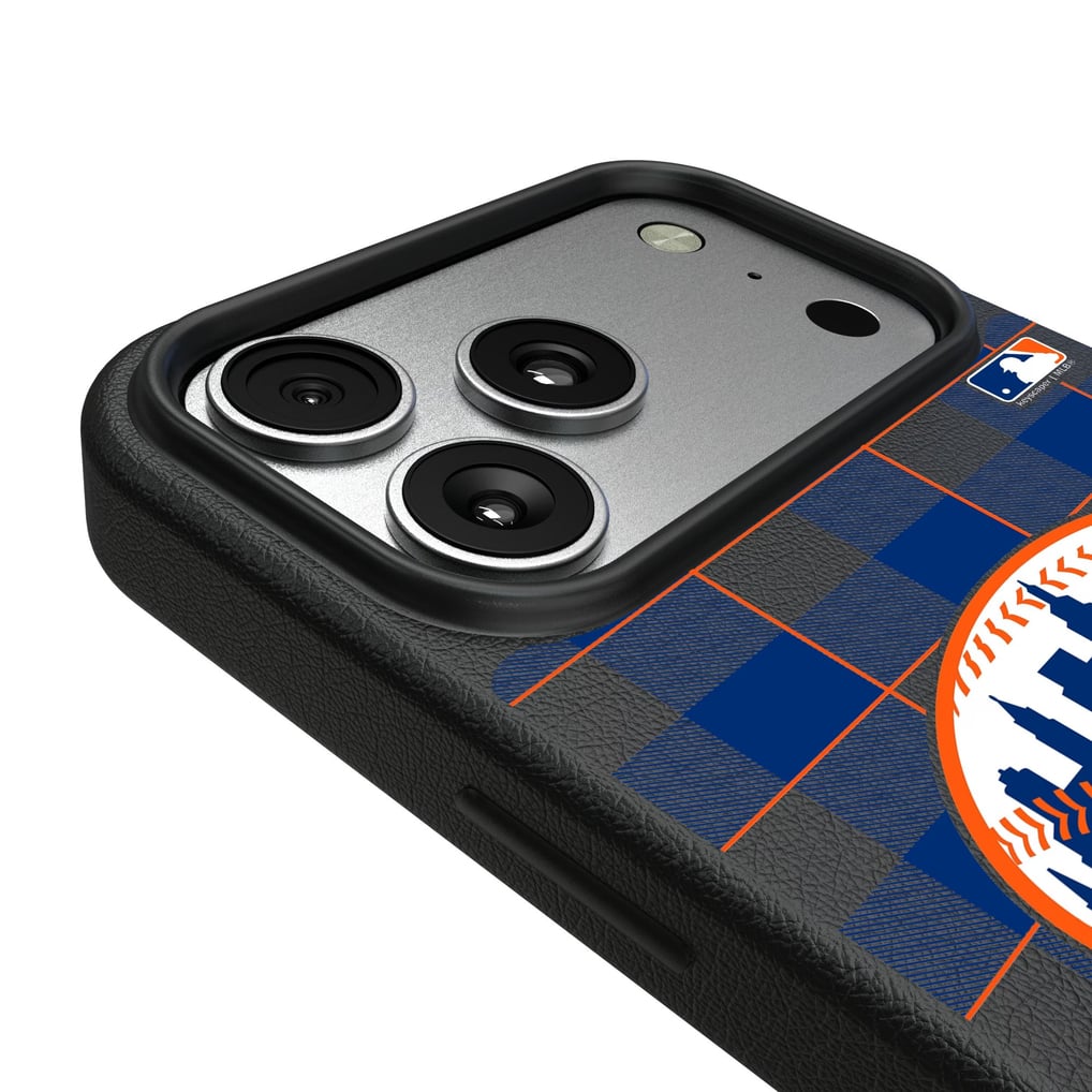 New York Mets Keyscaper Plaid Magnetic Bump iPhone Case