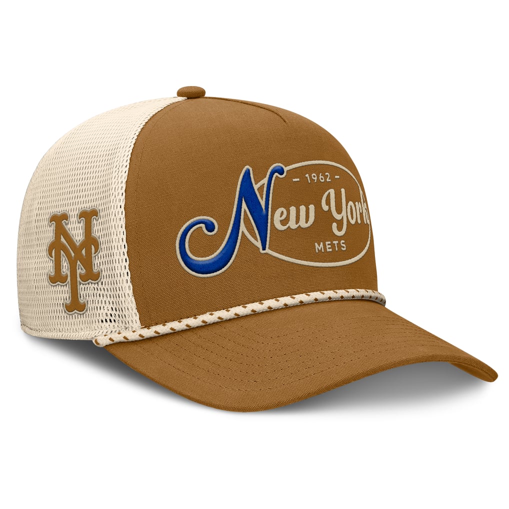 New York Mets Fanatics A-Frame Trucker Adjustable Hat - Brown