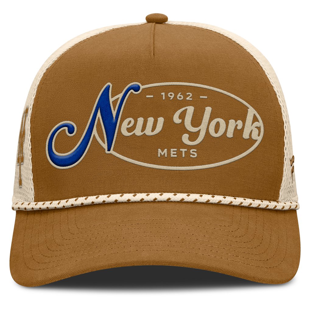 New York Mets Fanatics A-Frame Trucker Adjustable Hat - Brown