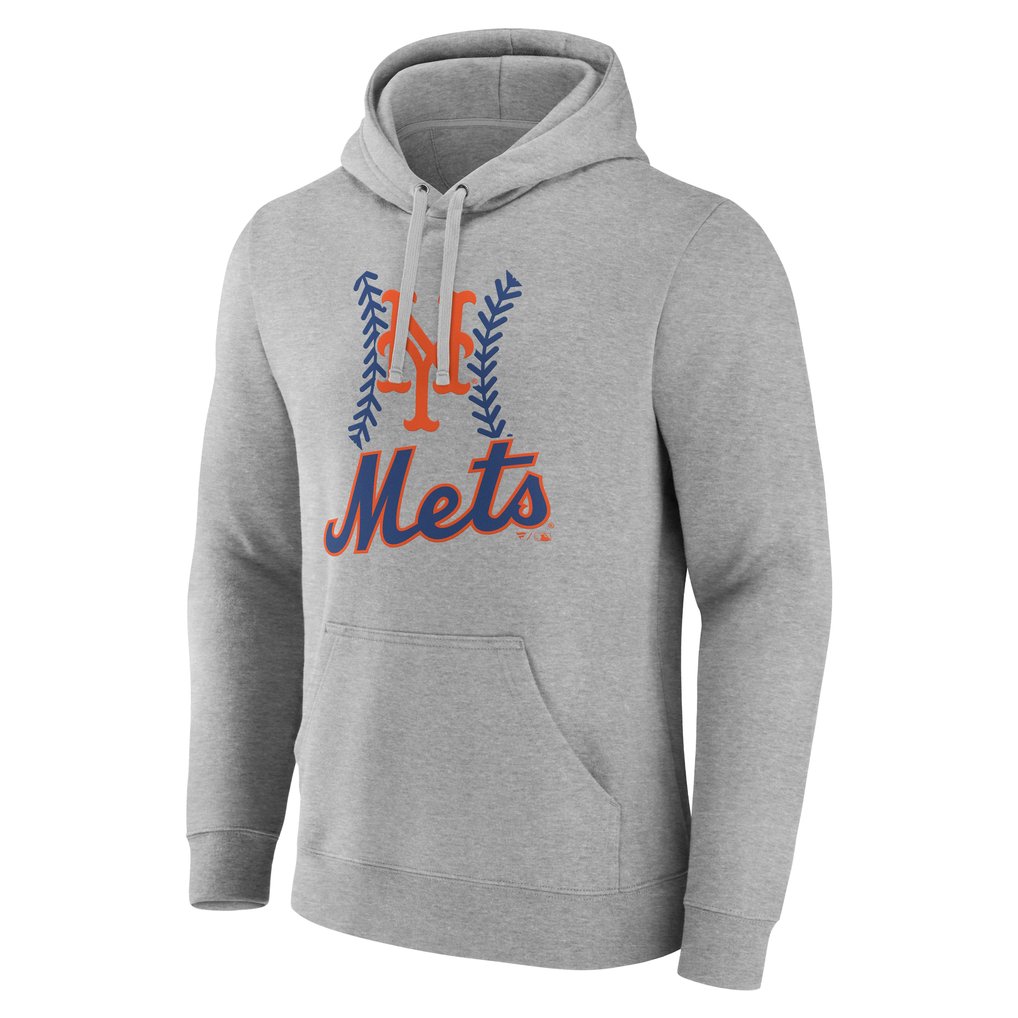 New York Mets Personalized Name & Number Fastball Pullover Hoodie - Gray