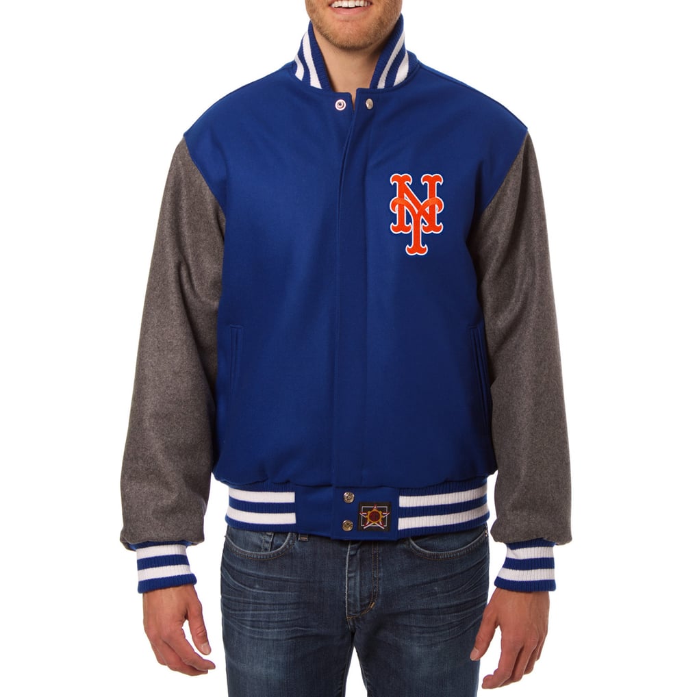 New York Mets JH Design Wool Full-Button Jacket - Royal/Charcoal