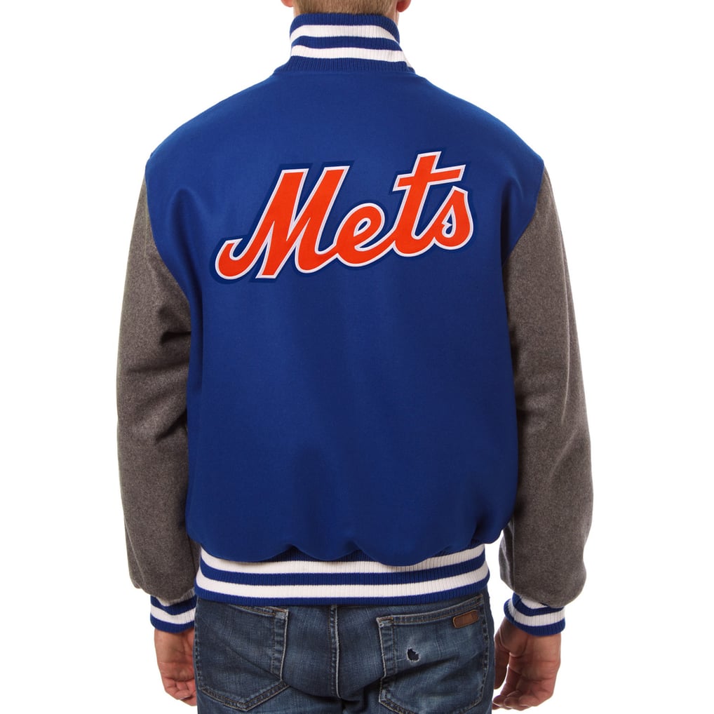 New York Mets JH Design Wool Full-Button Jacket - Royal/Charcoal