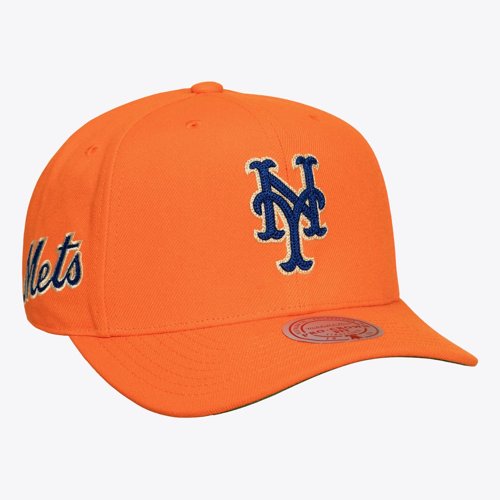 New York Mets Mitchell & Ness 50th Anniversary Patch Secondary Pro Snapback Hat - Orange