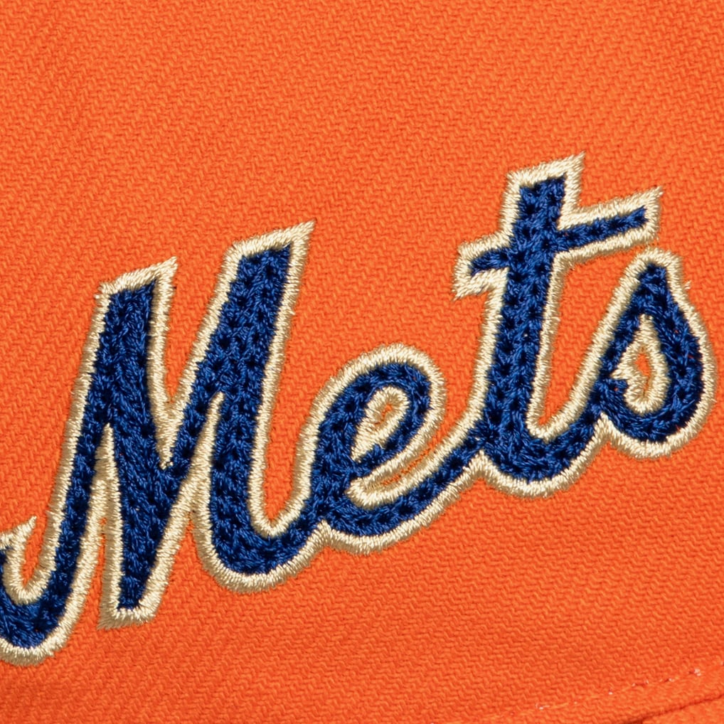 New York Mets Mitchell & Ness 50th Anniversary Patch Secondary Pro Snapback Hat - Orange