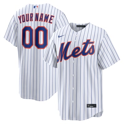  New York Mets Nike Home Replica Custom Jersey - White