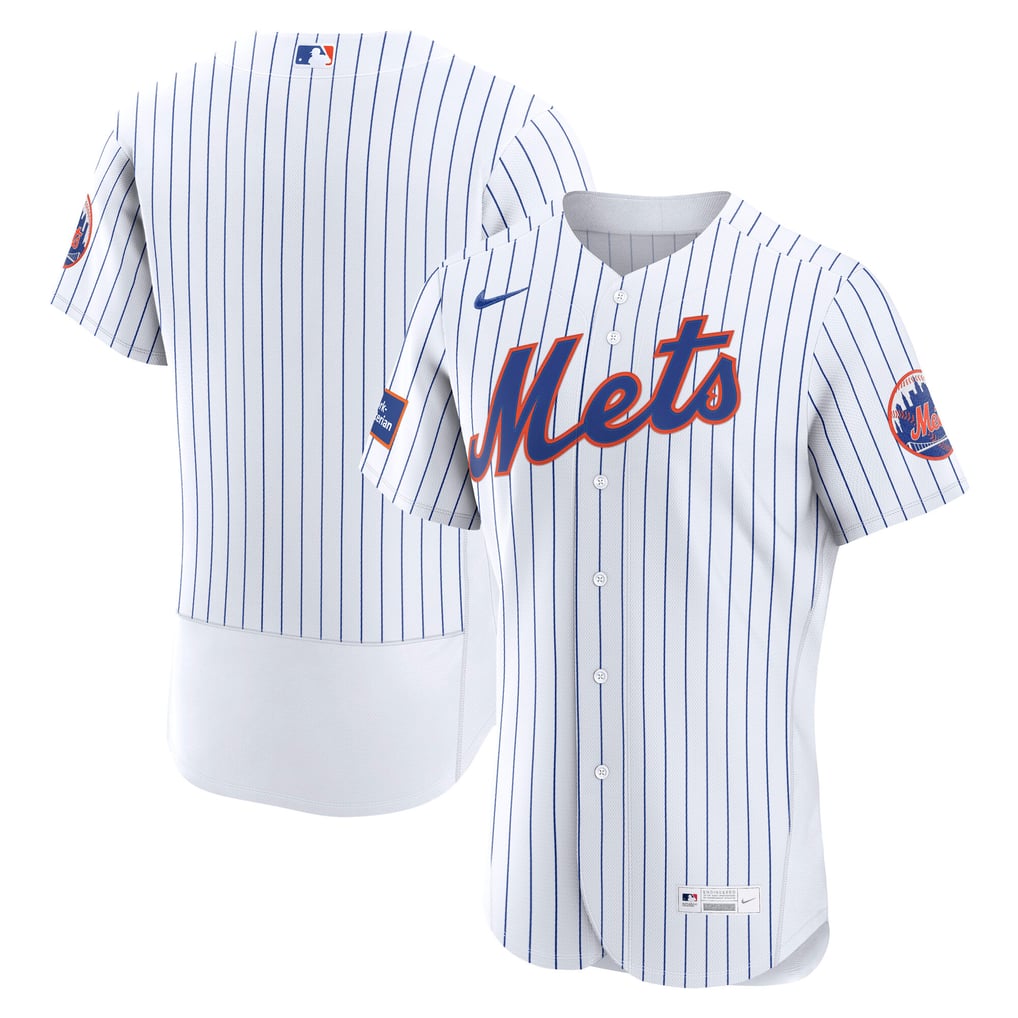 New York Mets Nike Home Sponsor Patch Authentic Jersey - White