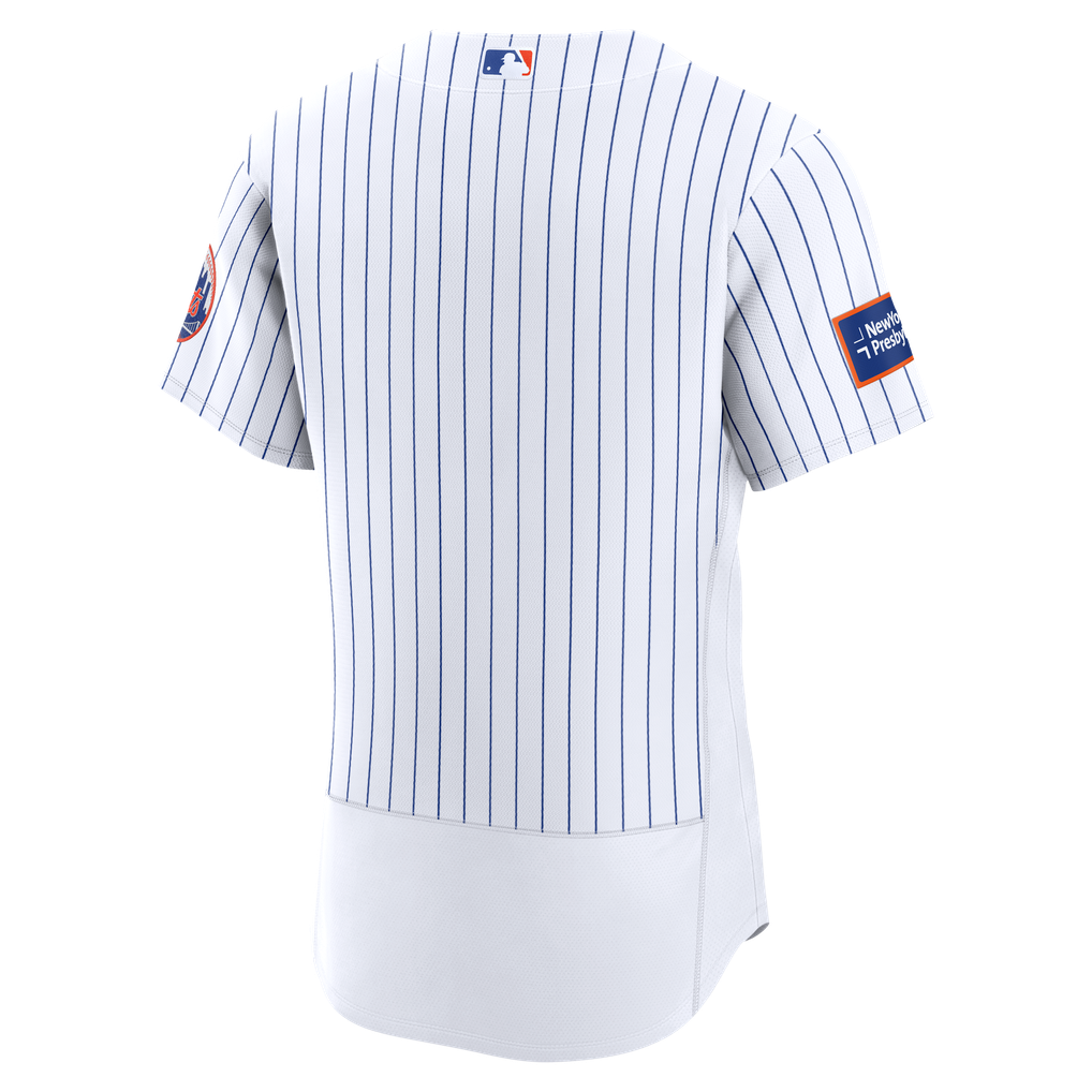 New York Mets Nike Home Sponsor Patch Authentic Jersey - White