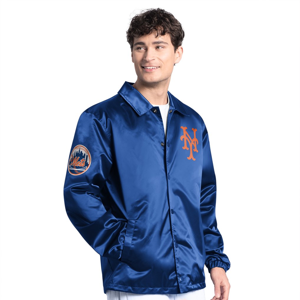  New York Mets Starter Cooperstown Collection Point Man Full-Snap Coaches Jacket - Royal