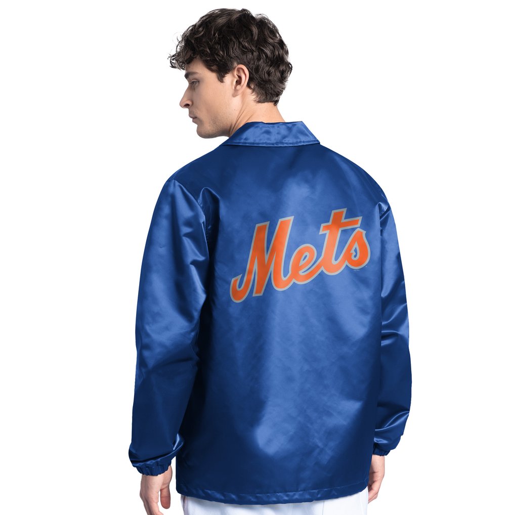  New York Mets Starter Cooperstown Collection Point Man Full-Snap Coaches Jacket - Royal