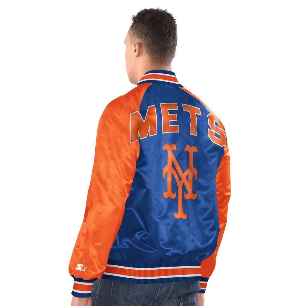 New York Mets Starter Raglan Blitz Varsity Jacket - Royal/Orange