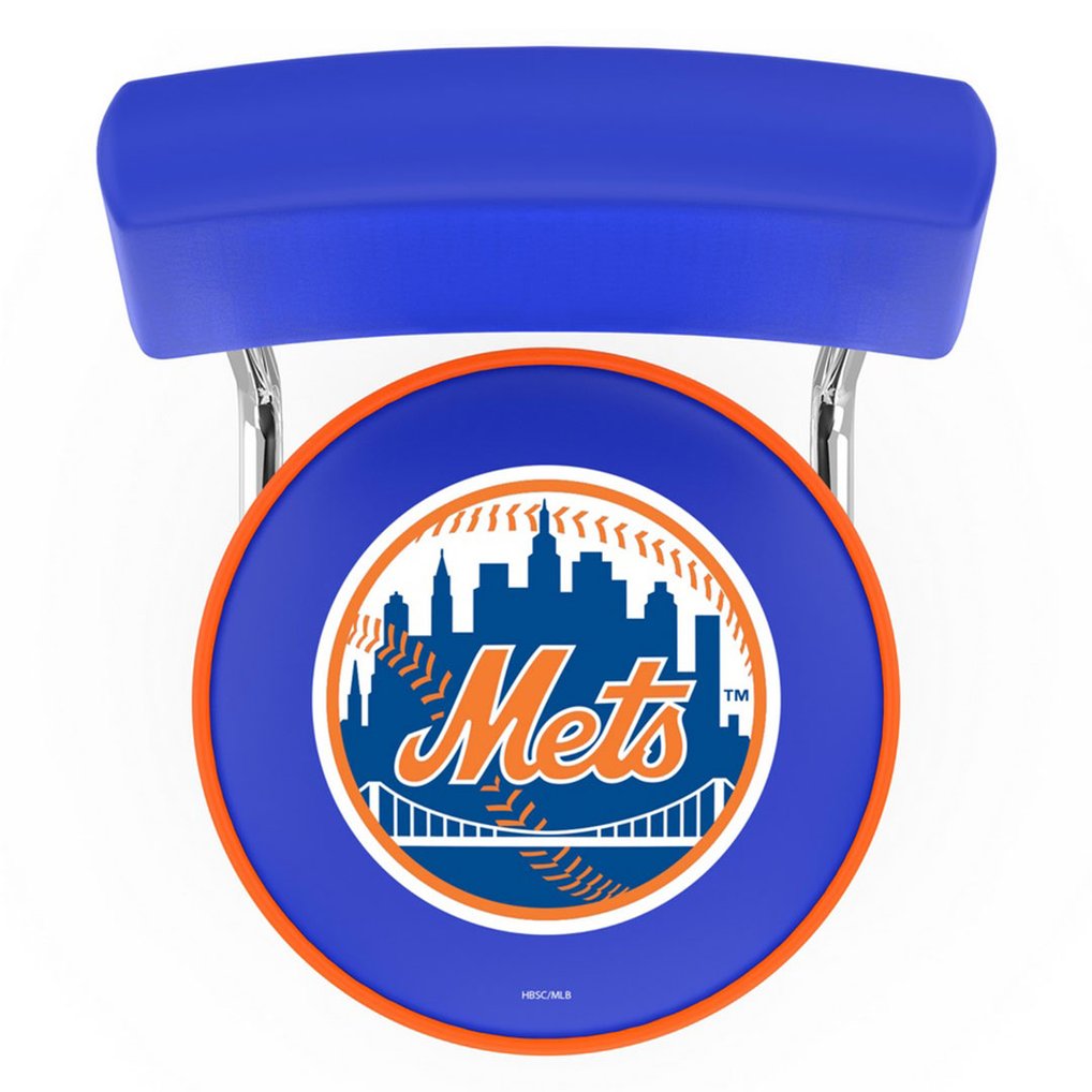New York Mets 30" Double Ring Chrome Swivel Counter Stool