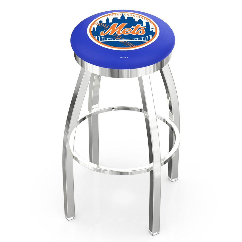 New York Mets 36" Chrome Swivel Counter Stool