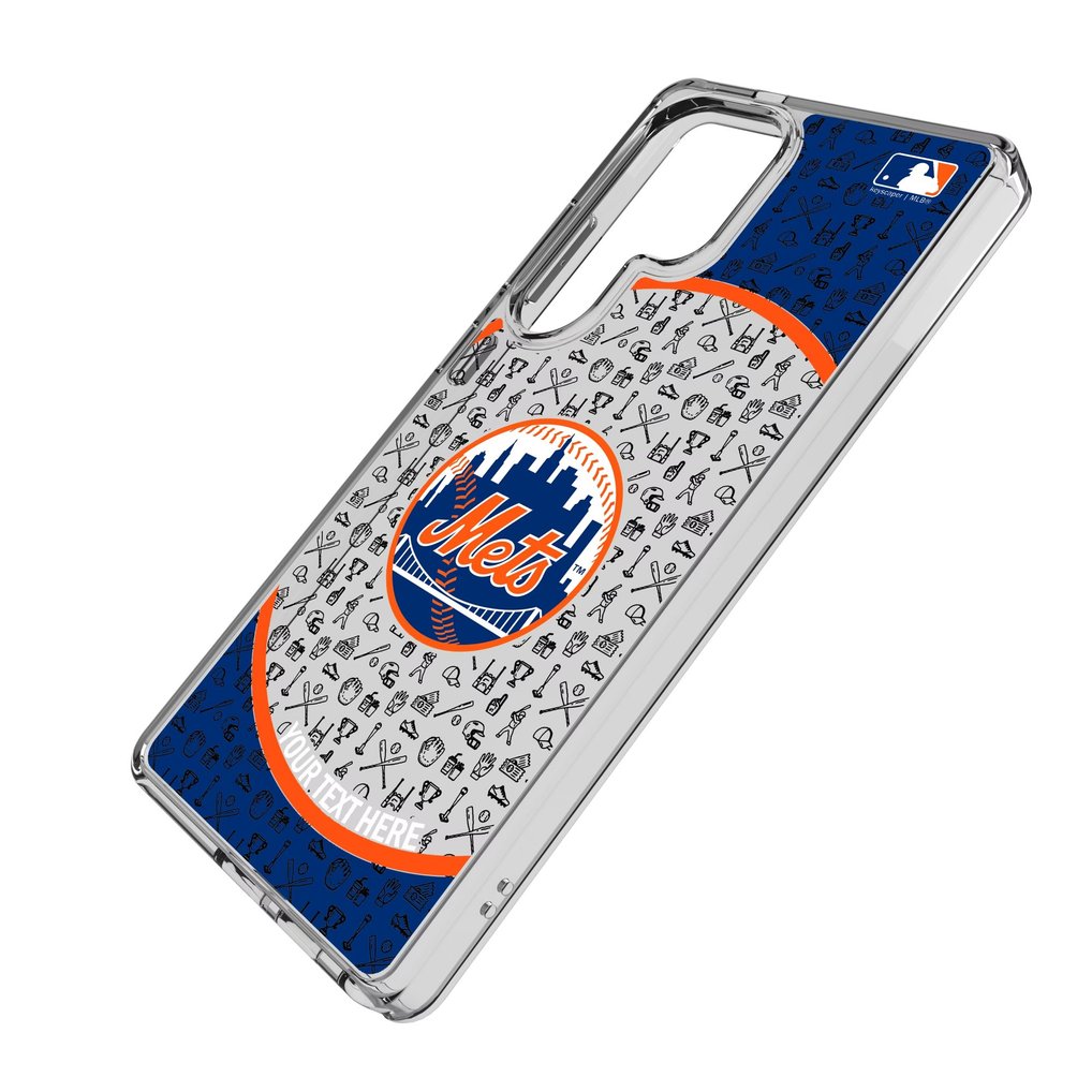 New York Mets Circle Design Galaxy Clear Phone Case