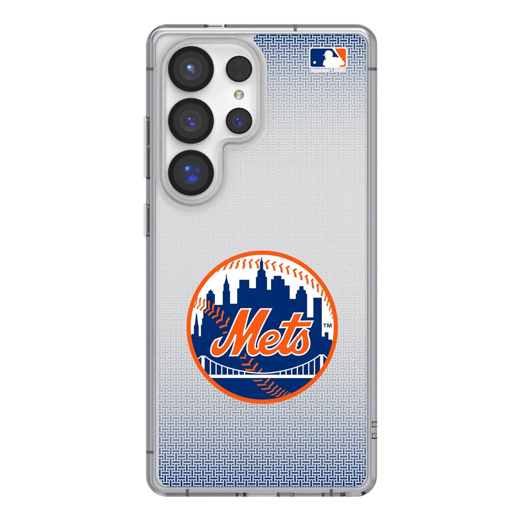 New York Mets Linen Logo Galaxy Clear Case