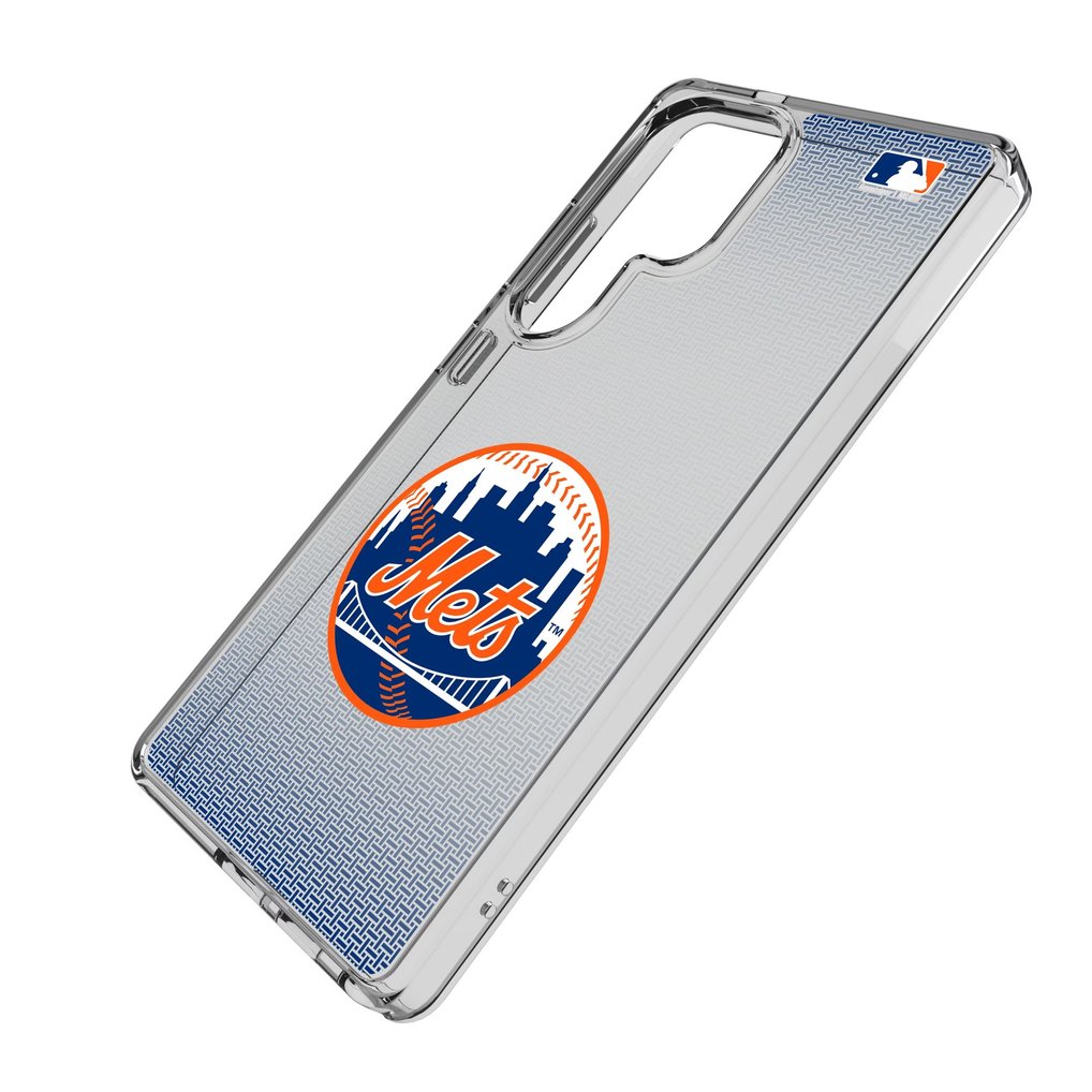 New York Mets Linen Logo Galaxy Clear Case