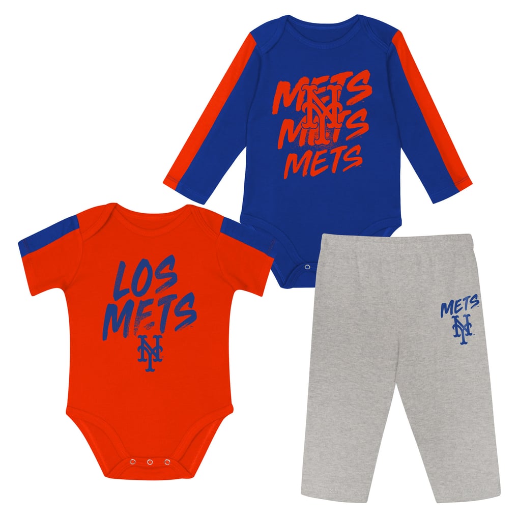 New York Mets Outerstuff Newborn Double Down Bodysuit and Pants 3-Piece Set