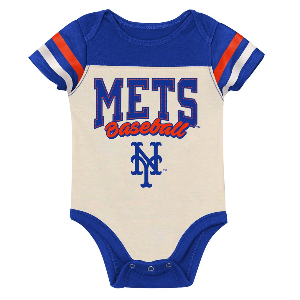 New York Mets Outerstuff Newborn Up One Three-Piece Bodysuit, Bib & Booties Set - Royal