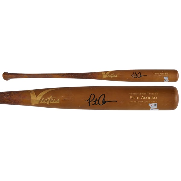 Pete Alonso New York Mets Autographed Fanatics Authentic Game-Used Brown Victus Bat from the 2025 MLB Season - HH98516229