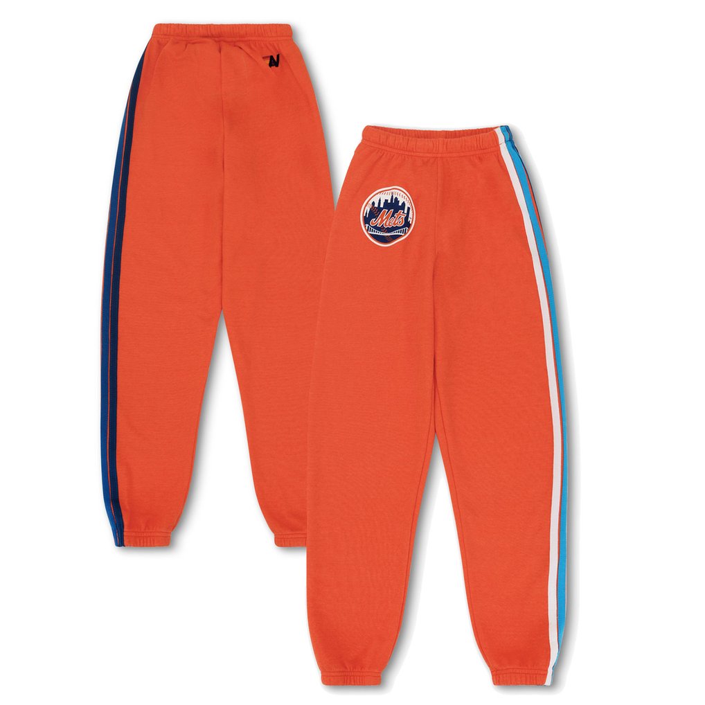  New York Mets Aviator Nation x MLB Unisex Five-Stripe Tri-Blend Sweatpants - Orange