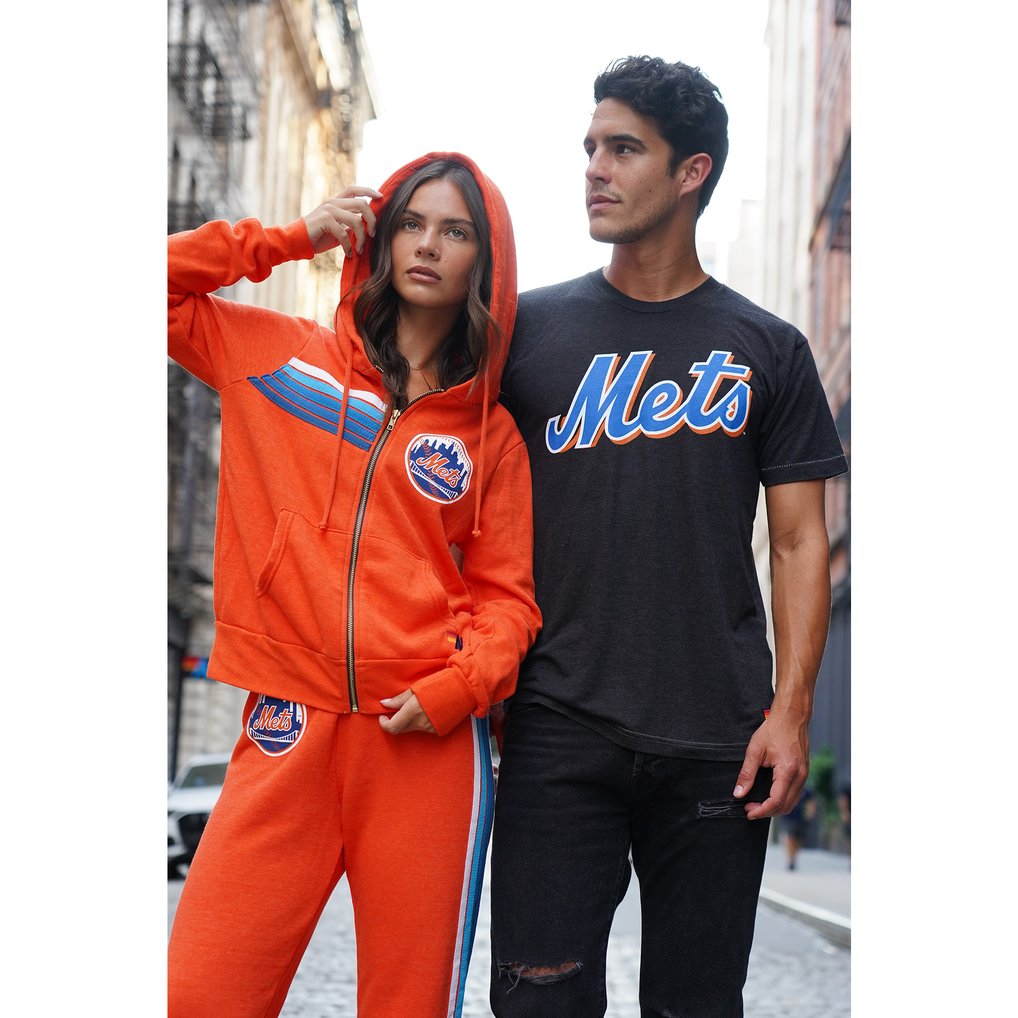 New York Mets Aviator Nation x MLB Unisex Five-Stripe Tri-Blend Sweatpants - Orange