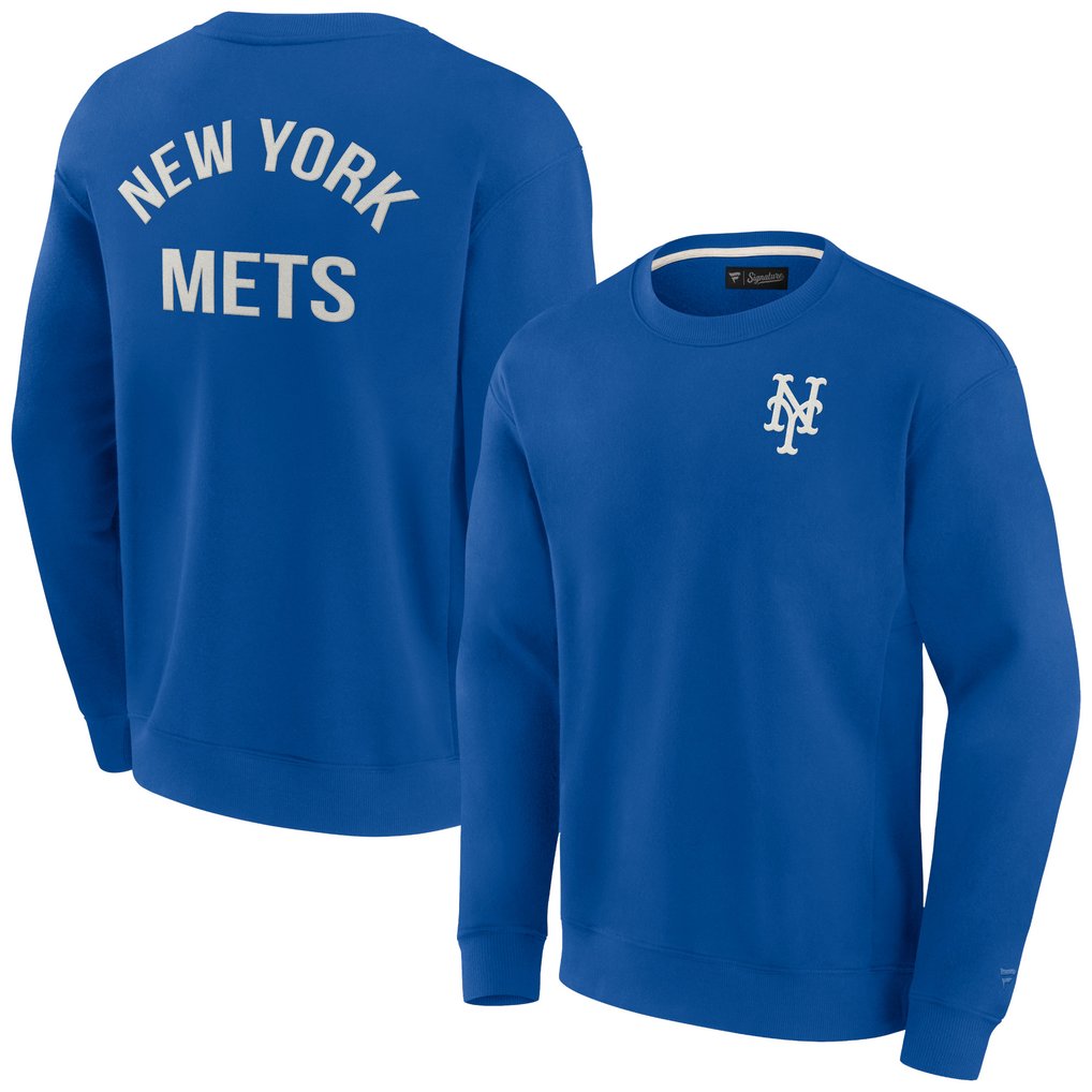 New York Mets Fanatics Unisex Super Soft Pullover Crew Sweatshirt - Royal
