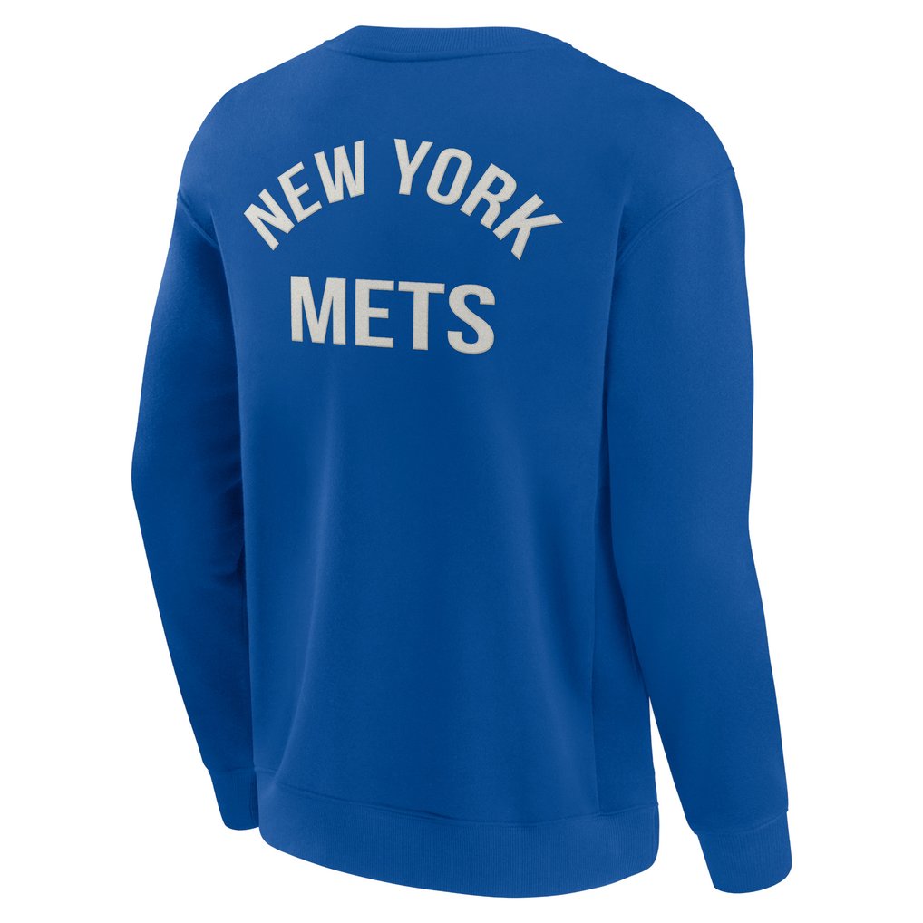 New York Mets Fanatics Unisex Super Soft Pullover Crew Sweatshirt - Royal