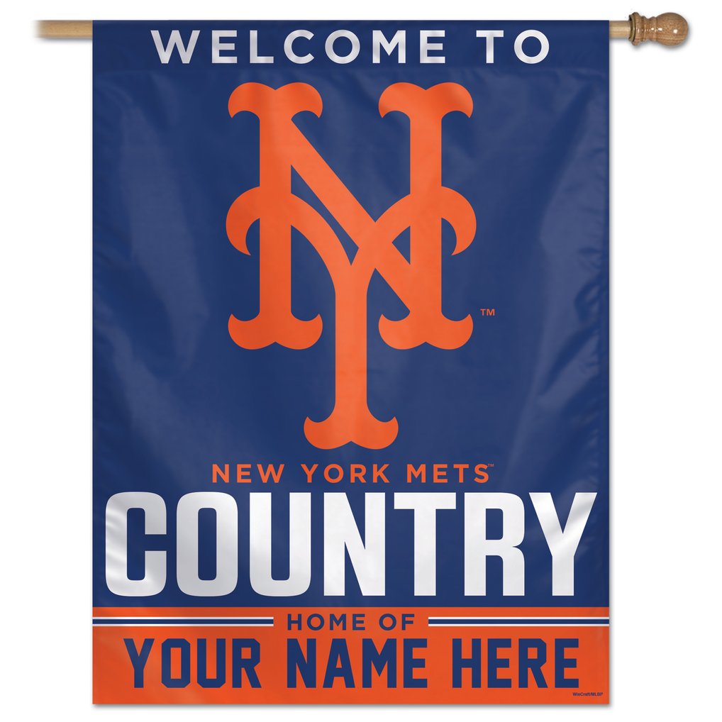 New York Mets WinCraft Personalized 27'' x 37'' Single-Sided Vertical Banner