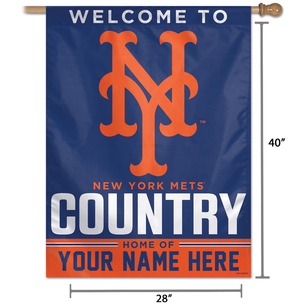 New York Mets WinCraft Personalized 27'' x 37'' Single-Sided Vertical Banner