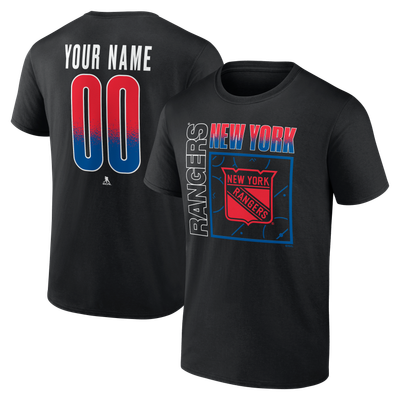 New York Rangers  Home Ice Pop Personalized Name & Number T-Shirt - Black
