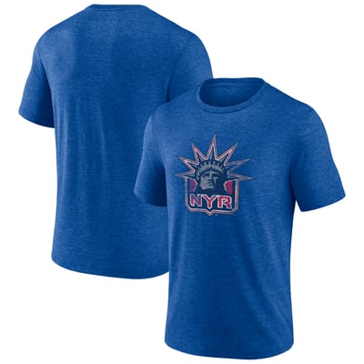  New York Rangers Wraparound Tri-Blend T-Shirt - Blue