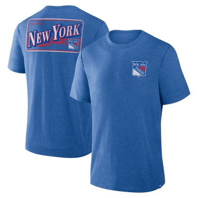 New York Rangers Fanatics Fan Lanes Tri-Blend T-Shirt - Heather Blue