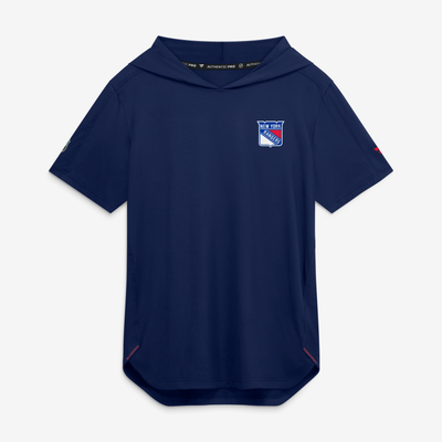 New York Rangers Fanatics Authentic Pro Train Short Sleeve Hoodie - Navy