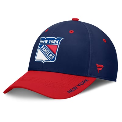 New York Rangers Fanatics Authentic Pro Rink Stretch Hat - Navy/Red