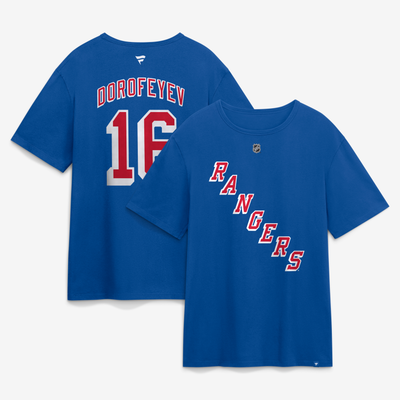 Pavel Dorofeyev New York Rangers Fanatics Authentic Stack Name & Number T-Shirt - Blue