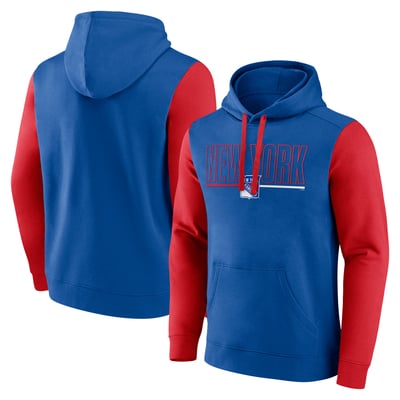 New York Rangers Logo Athletic Deliver Fleece Pullover Hoodie - Blue