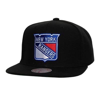New York Rangers Mitchell & Ness Core Top Spot Snapback Hat - Black