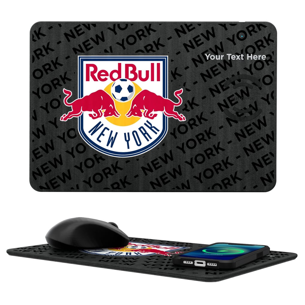 New York Red Bulls Personalized Tilt Design Wireless Charger & Mouse Pad