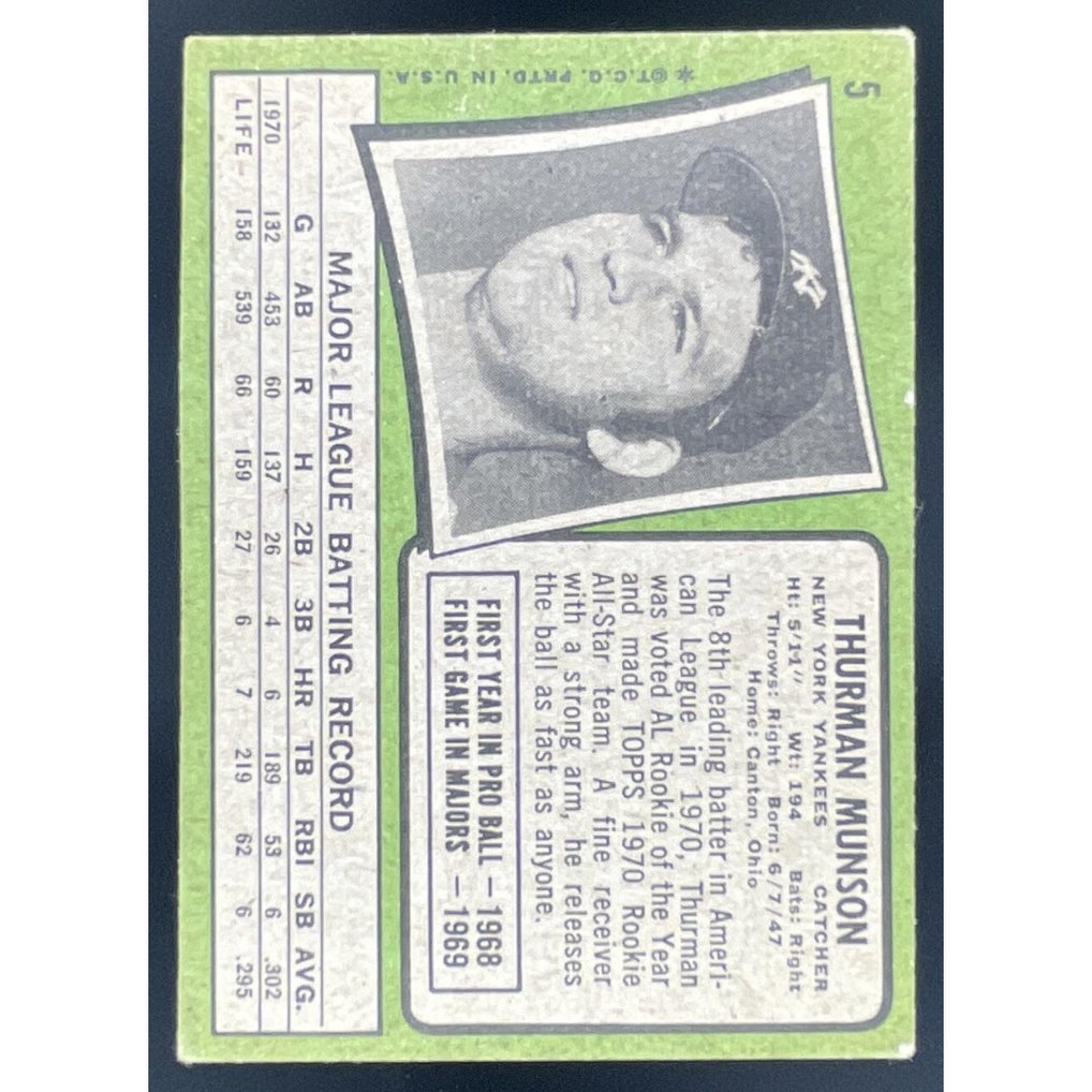 1971 Topps #5 Thurman Munson