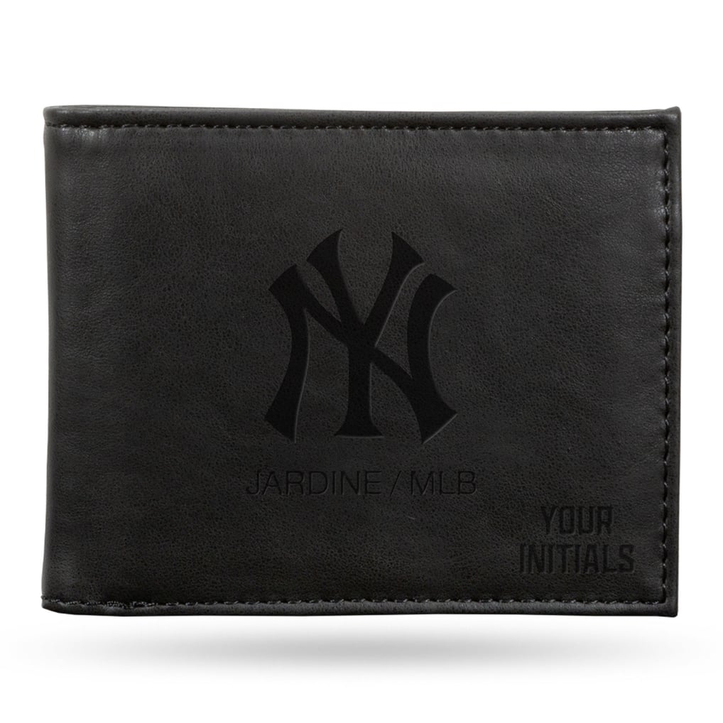 New York Yankees Personalized Billfold Wallet - Black