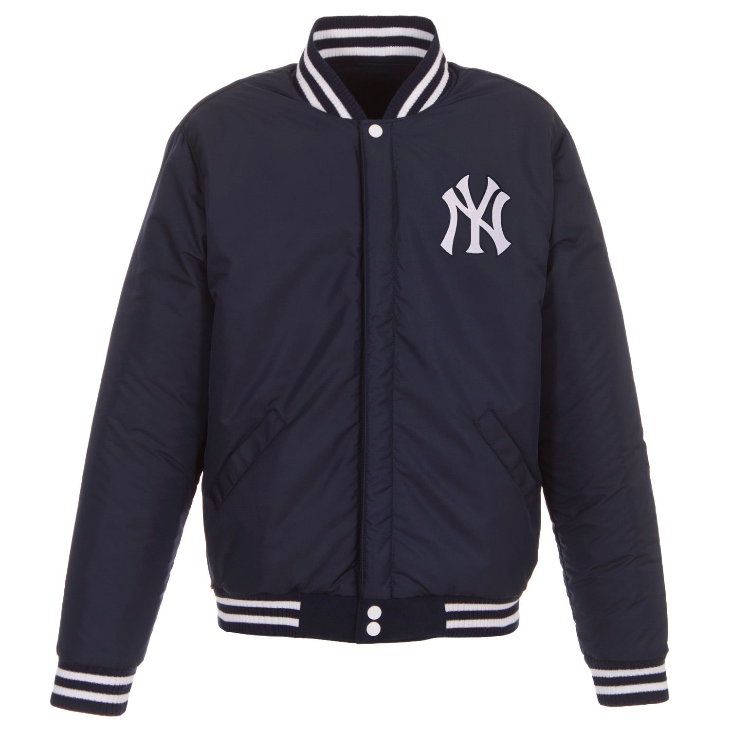 New York Yankees JH Design Reversible Fleece Jacket with Faux