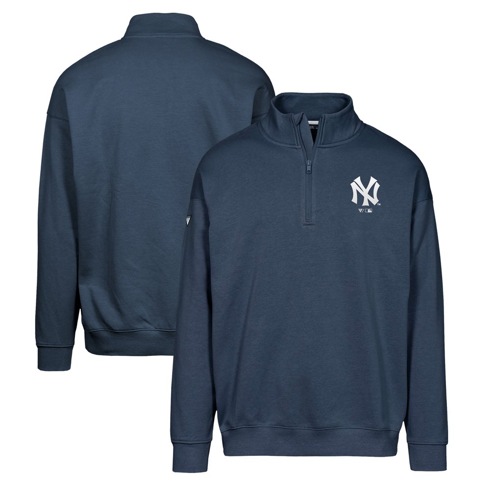 New York Yankees Levelwear Murray Core Logo Quarter-Zip Pullover Top - Navy