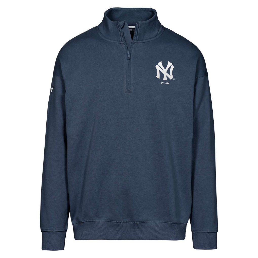 New York Yankees Levelwear Murray Core Logo Quarter-Zip Pullover Top - Navy