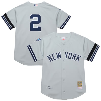 Derek Jeter New York Yankees Mitchell & Ness Cooperstown Collection 2000 World Series Authentic Jersey - Gray