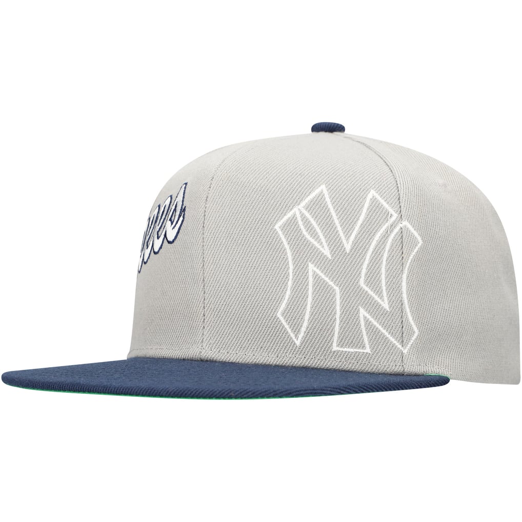 New York Yankees Mitchell & Ness Knock Out Panel Snapback Hat - Gray
