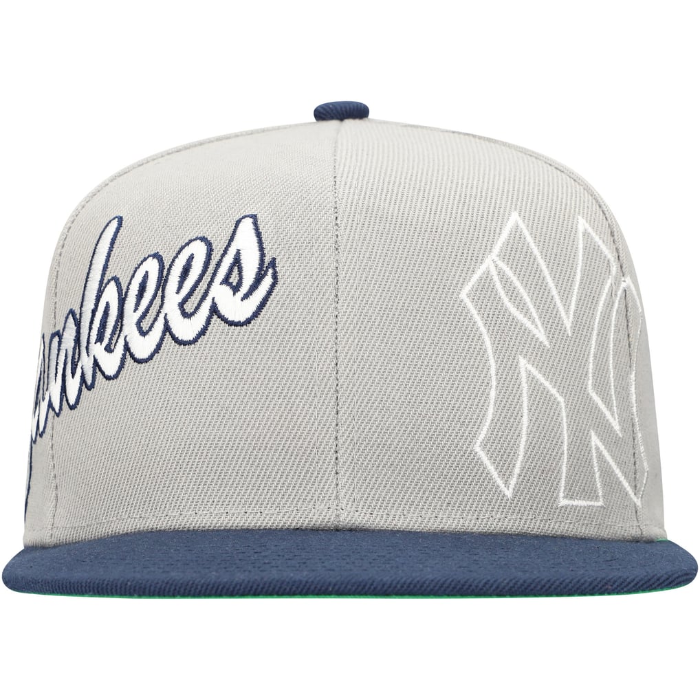 New York Yankees Mitchell & Ness Knock Out Panel Snapback Hat - Gray