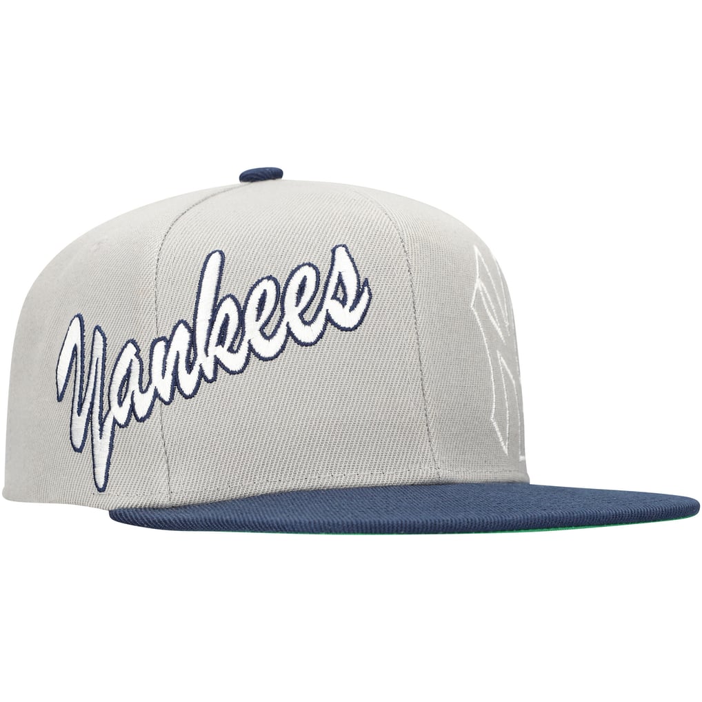 New York Yankees Mitchell & Ness Knock Out Panel Snapback Hat - Gray