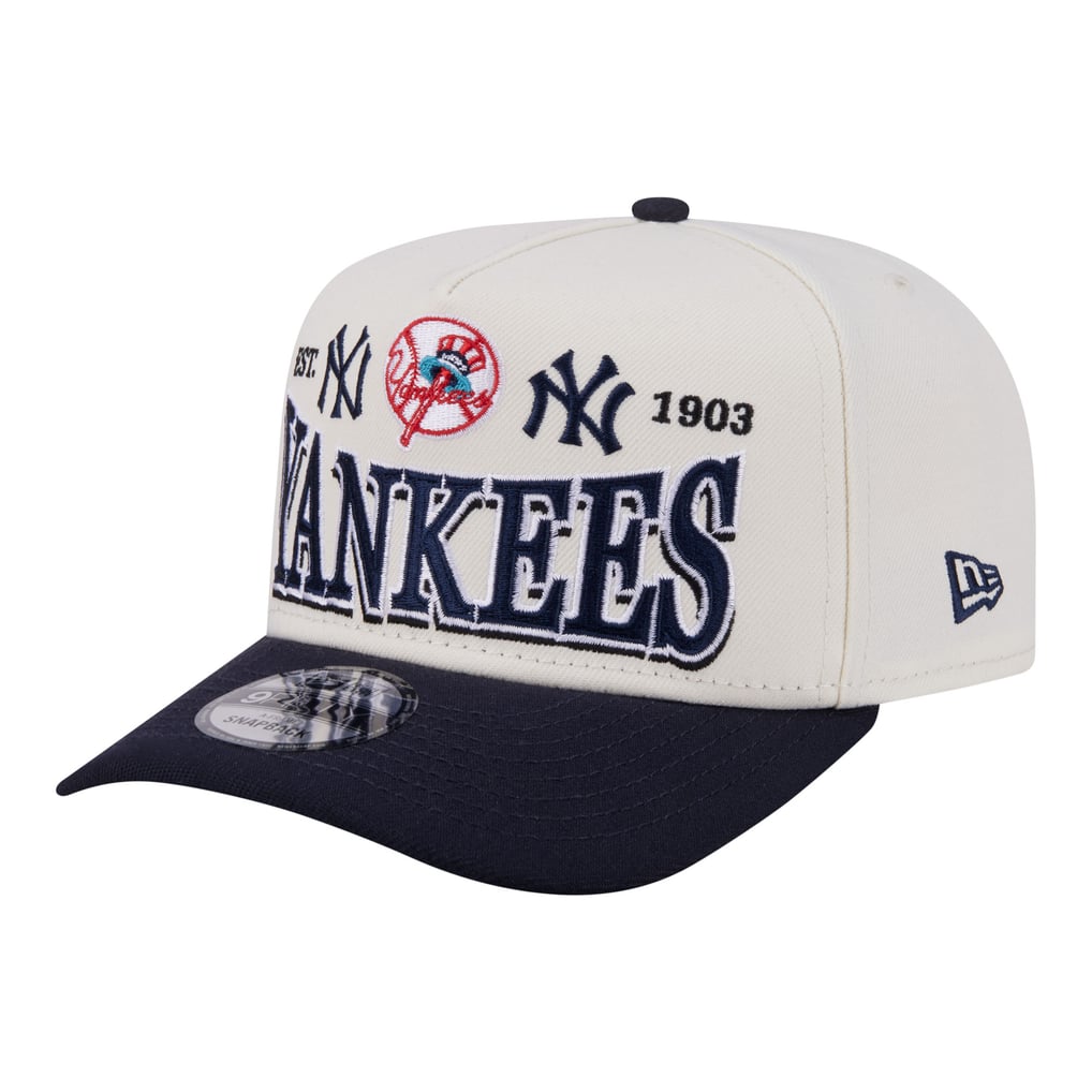 New York Yankees New Era Throwback Tri-Hit A-Frame 9FIFTY Adjustable Hat - Cream