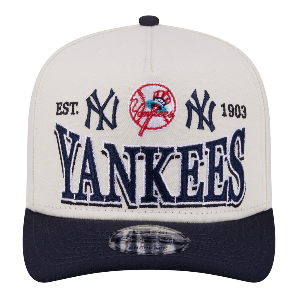 New York Yankees New Era Throwback Tri-Hit A-Frame 9FIFTY Adjustable Hat - Cream