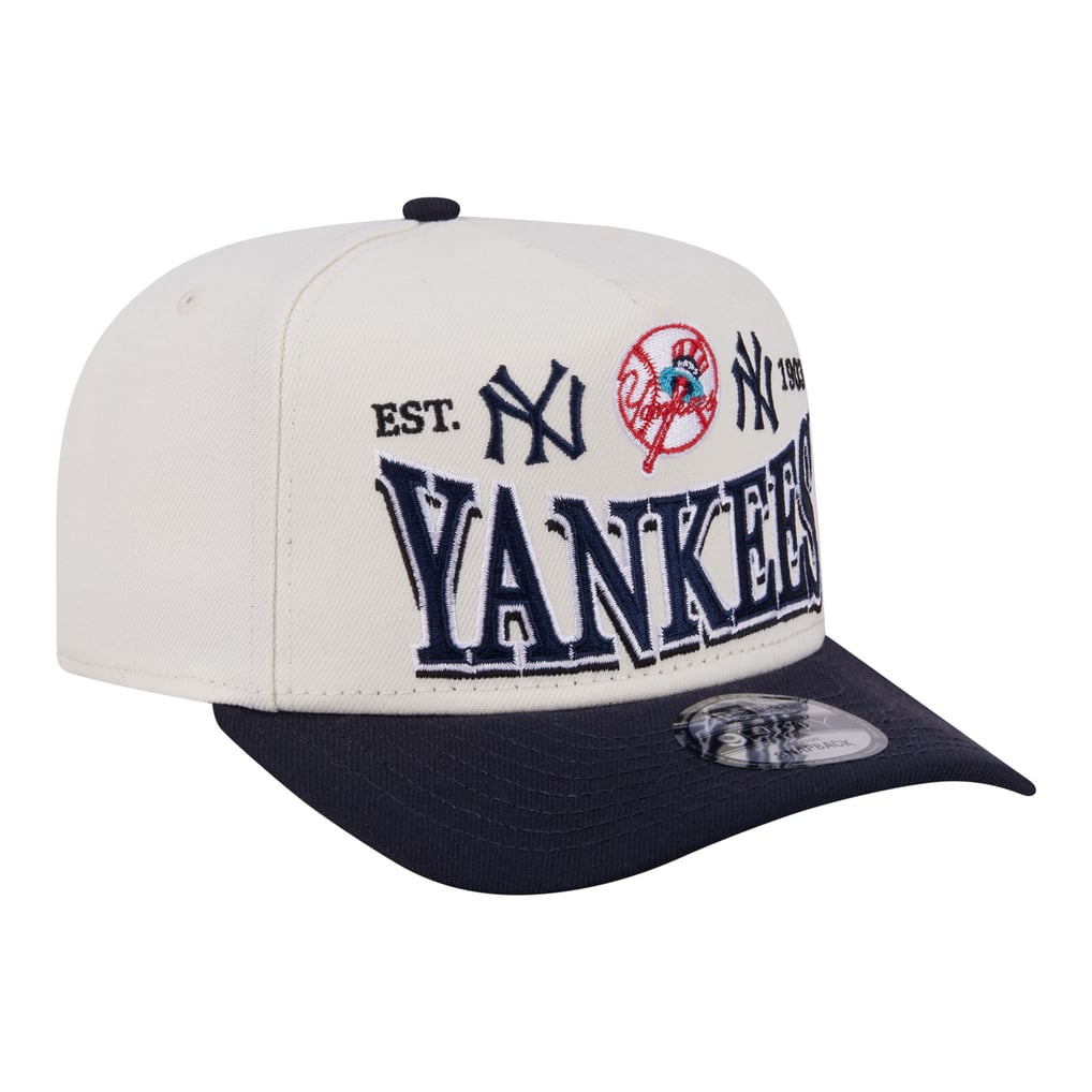 New York Yankees New Era Throwback Tri-Hit A-Frame 9FIFTY Adjustable Hat - Cream