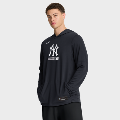 New York Yankees Nike Authentic Collection Dri-FIT Long Sleeve Hooded T-Shirt - Navy